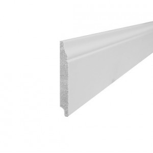 plinthe blanche bois prepeinte mouluree (15 x 120 x 4200 mm)